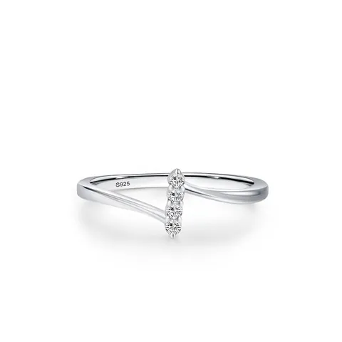 925 Sterling Zilver Zirconia Ring Voor Vrouwen Minimalistisch Golfkruis Verstelbare Open Vingerring Mode Sieraden Luxe Cadeau