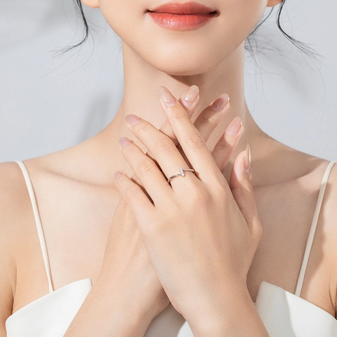 925 Sterling Zilver Zirconia Ring Voor Vrouwen Minimalistisch Golfkruis Verstelbare Open Vingerring Mode Sieraden Luxe Cadeau