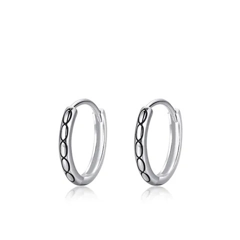 Orecchini a Cerchio in Argento Sterling 925 Vintage per Donna Goccia di Colla Motivo Geometrico Piccoli Orecchini Huggie Tondi