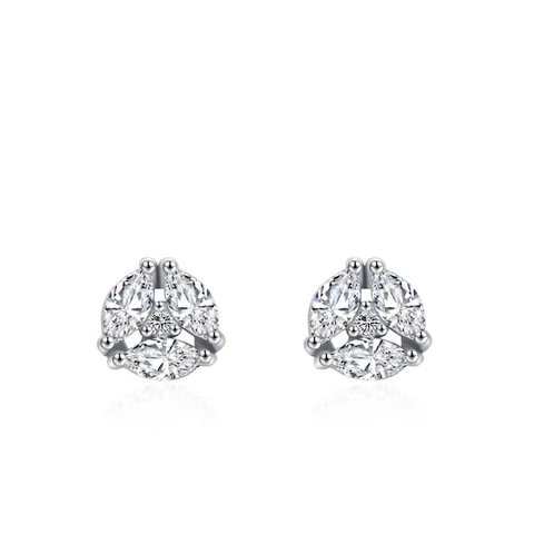 s925 Sterlingsilber Zirkonia Ohrstecker Geometrisch Cluster Blume Winzige Minimalistische Ohrringe Für Damen Mode Schmuck