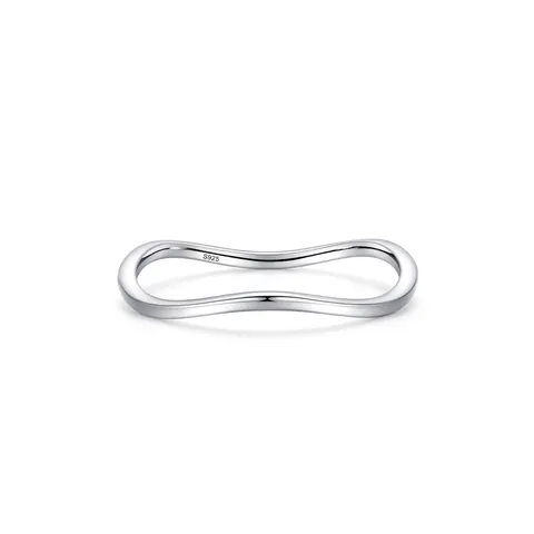 Anello a Onda in Argento Sterling 925 Minimalista per Donna Anello Impilabile Geometrico Anello da Indice Gioielli alla Moda Semplici
