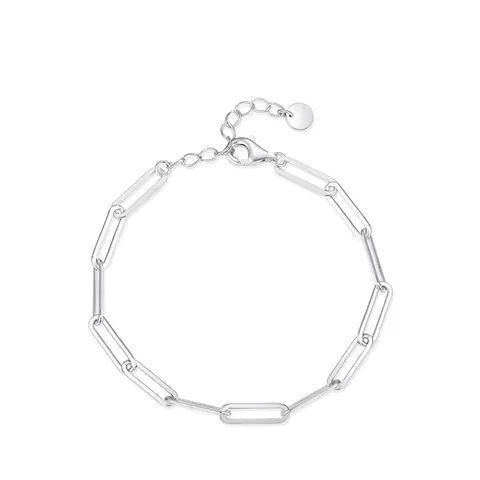 925 Sterlingsilber Büroklammerkette Armband Für Damen Minimalistisches Verstellbares Gliederkette Geometrischer Modeschmuck