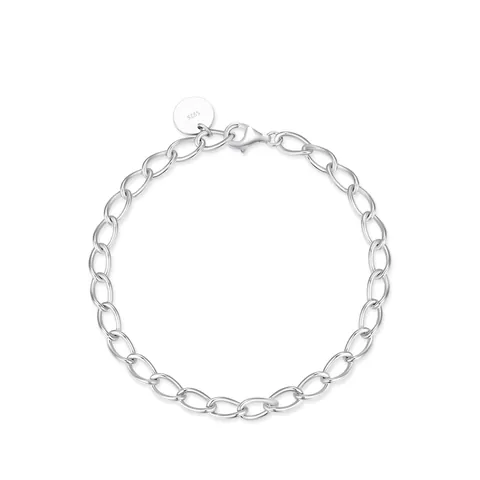Minimalist 925 Sterling Silver Chain Bracelet For Women Fashionable Geometric Plain Silver Link Bangle High-end Commuting Jewelry Gift