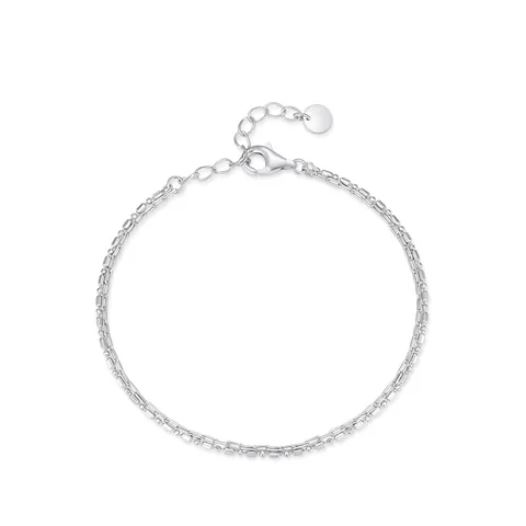 925 Sterling Silver Double Layer Chain Bracelet Minimalist Shimmering Bracelet Fine Jewelry For Women Daily Accessorie