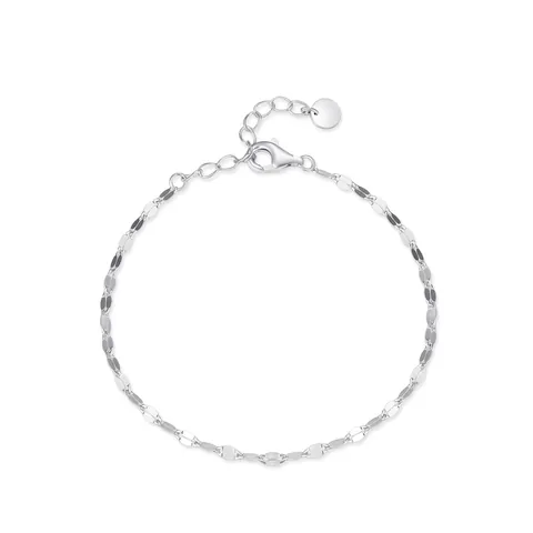 925 Sterlingsilber Minimalistisch Paillettenkette Armband Für Damen Glänzende Geometrische Verstellbare Gliederkette Schmuck Geschenk
