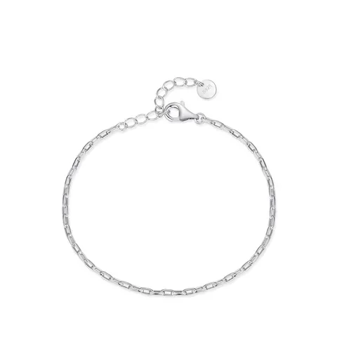 Minimalist 925 Sterlingsilber Kettenglied Armband Für Damen Ins Stil Verstellbar Geometrisch Personalisiert Silber Schmuck