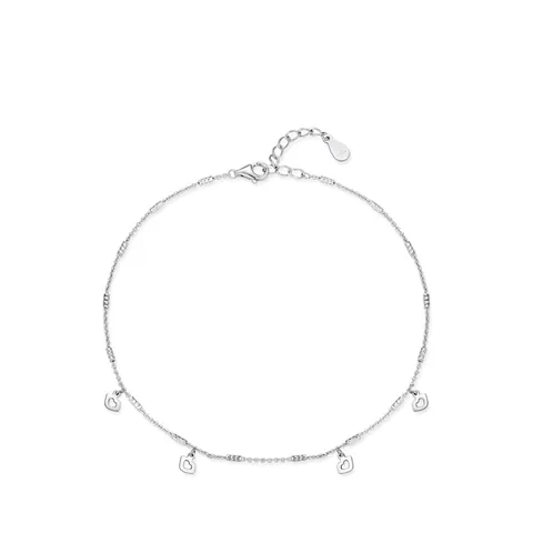 Bracciale in Argento Sterling 925 Con Cuore Cavo per Donna Design di Nicchia Minimalista Gioielli Con Catena a Perline Lucide