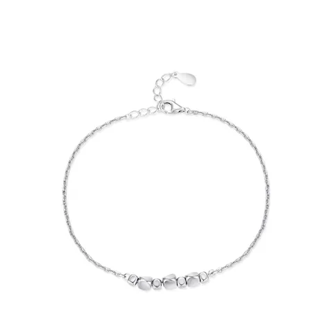 925 Sterling Silver Geometric Design Bracelet For Women Minimalist Adjustable Chain Elegant Fashion Chic Jewelry Gift