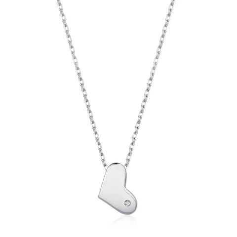 925 Sterlingsilber Herz Halskette Für Damen Minimalistisch Zirkonia Anhänger Einfache Mode Pendler Schmuck Tägliches Geschenk