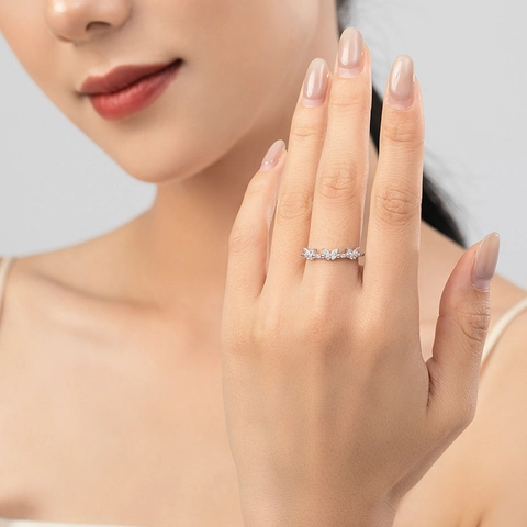 Anello in Argento Sterling 925 a Forma di Farfalla da Donna Design di Nicchia Zirconia Intarsiata Anello da Dito Indice Gioielli