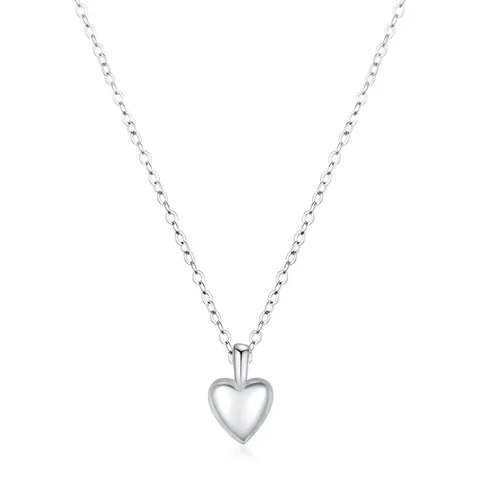 Minimalistische Halskette Aus 925 Sterlingsilber Mit Herzanhänger Für Damen Eleganter Polierter Stil Feine Ankerkette Täglicher Schmuck