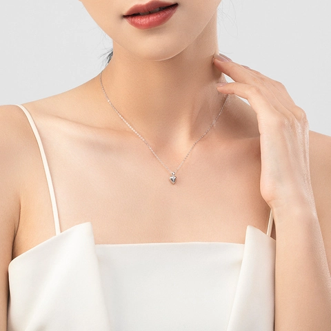 Minimalistische Halskette Aus 925 Sterlingsilber Mit Herzanhänger Für Damen Eleganter Polierter Stil Feine Ankerkette Täglicher Schmuck
