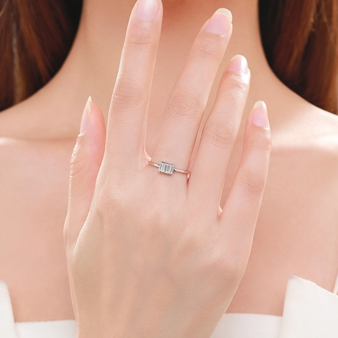 925 Sterlingsilber Baguette Zirkonia Ring Für Damen Einfache Ästhetik Rechteck Drei Steine Mikro Eingelegt Mode Schmuck Fingerring Geschenk
