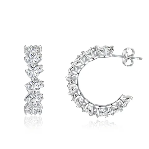 925 Sterlingsilber Birnenschliff Zirkonia Ohrringe Für Damen Funkelnde Zirkonia U-Form Wassertropfen Mode Schmuck Ohrringe