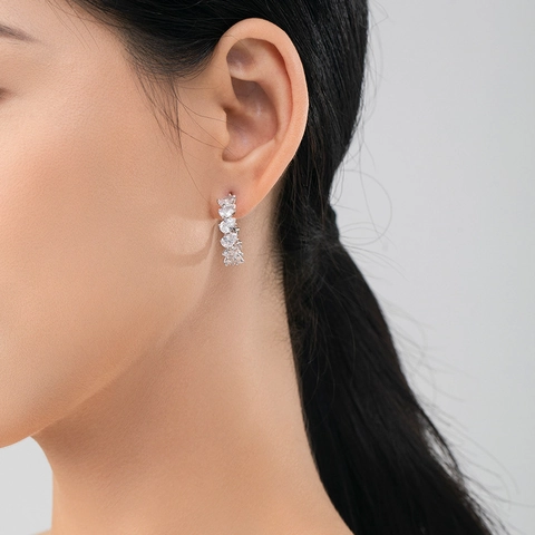 925 Sterlingsilber Birnenschliff Zirkonia Ohrringe Für Damen Funkelnde Zirkonia U-Form Wassertropfen Mode Schmuck Ohrringe
