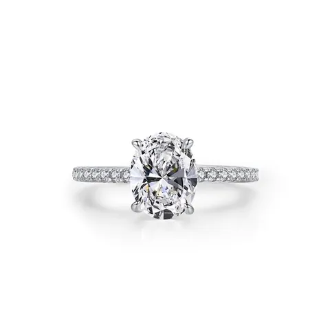 925 Sterling Silver Oval Cut Zirconia Engagement Ring For Women Luxury Fashion Proposal Wedding Finger Ring Jewelry Gift