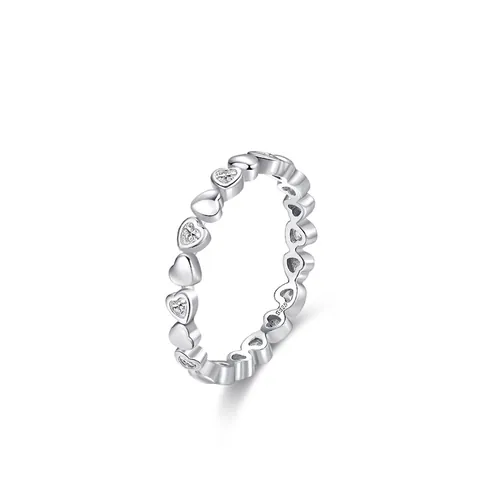 925 Sterling Silver Sweet Heart Ring Niche Design Cubic Zirconia Stackable Ring For Women Minimalist Fashion Jewelry Gift