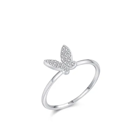Anello a Farfalla in Argento Sterling 925 per Donna con Zirconia Scintillante Stile Animale Dolce Gioielli Eleganti Regalo