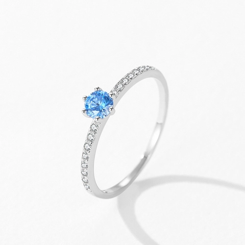 Anello in Argento Sterling 925 con Zirconia per Donna Scintillante Geometrico Gemma Colorata Anello Sovrapponibile Gioielli di Lusso