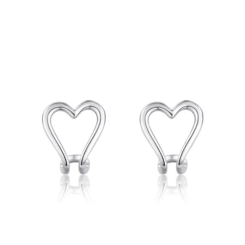 Minimalisti Orecchini a Bottone a Cuore in Argento Sterling 925 per Donna Orecchini Geometrici a Cuore Cavo Gioielli Regalo