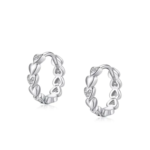 S925 Sterlingsilber Herzförmige Creolen Für Damen Mit Zirkonia Mikroeinlage Leichter Luxus Design Exquisite Schmuck Geschenk
