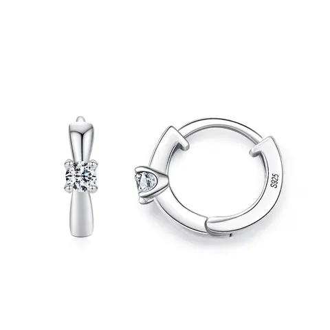 925 Sterlingsilber Runde Zirkonia Creolen Für Damen Elegante Geometrische Ohrenschnalle Mode Schmuck Zubehör Geschenk