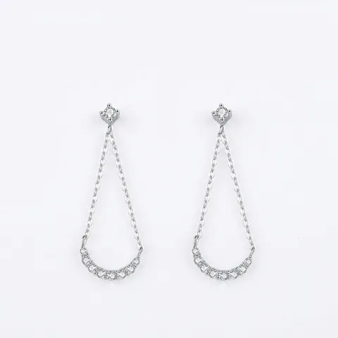 925 Sterlingsilber Geometrische Quaste Ohrhänger Glänzende Zirkonia Eingelegt Dreischichtige Galvanisierung Ohrringe Für Damen Schmuck