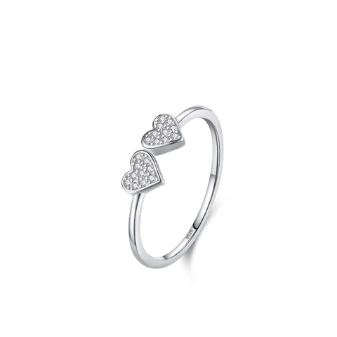 S925 Sterling Silber Herz Ring Für Damen Koreanischen Stil Süß Frische Dünne Band Pflastern Zirkonia Fingerring Schmuck Geschenk