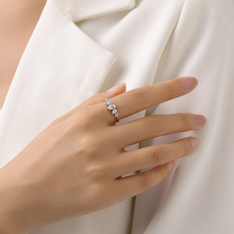 Luxury 925 Sterling Silver Teardrop Crown Ring For Women Elegant Rhinestone Inlaid Fashion Commuter Finger Ring Jewelry Gift