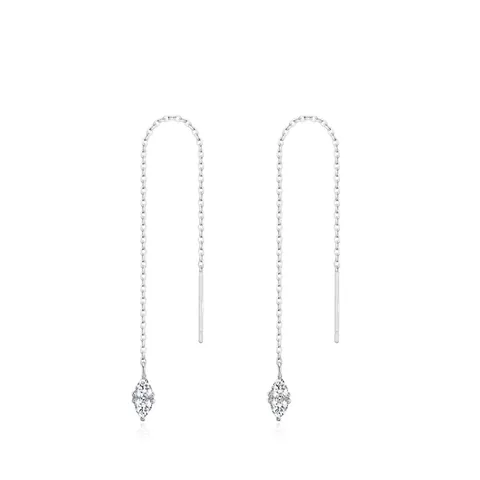 925 Sterling Zilveren Waterdruppel Zirconia Doortrekoorbellen Voor Dames Elegante Lange Kwast Hangoorbellen Mode Sieraden Cadeau