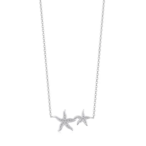 925 Sterling Zilver Zeester Hanger Halsketting Voor Vrouwen Micro Ingelegd Zirconia Oceaan Stijl Sleutelbeen Ketting