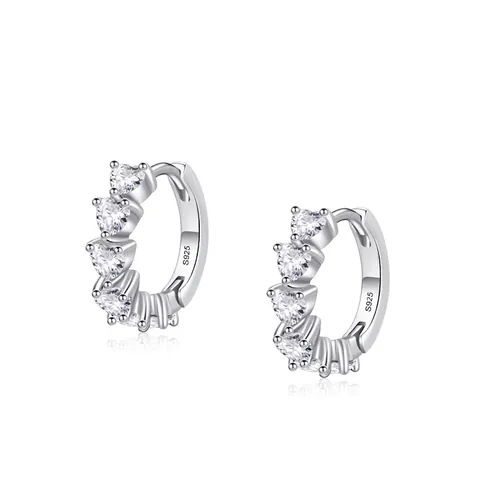 S925 Sterlingsilber Herz Zirkonia Hoop Ohrringe Funkelnde Herzförmige Huggie Ohrringe Für Damen Luxus Schmuck Geschenk
