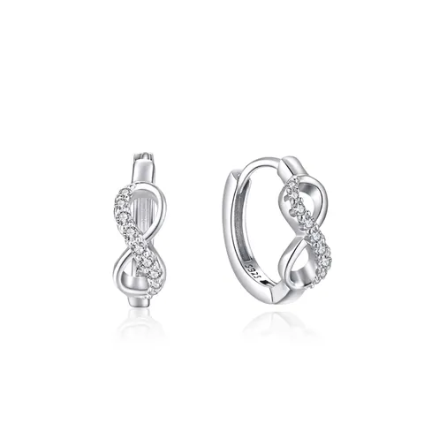 925 Sterlingsilber Unendliche Liebe Creolen Für Damen Mikro-Strass Mode Schmuck Elegante Schmuck Geschenk