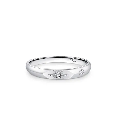 Anello Stella in Argento Sterling 925 Con Zirconia per Donna Delicato Anello a Stella a Otto Punte Minimalista Gioielli di Moda
