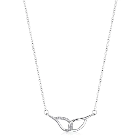 925 Sterlingsilber Engelsflügel Ineinandergreifende Halskette Zirkonia Mobius Kette Für Damen Schmuck Geschenk