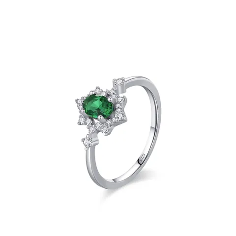 Vintage 925 Sterlingsilber Ovaler Grüner Zirkonia Ring Für Damen Luxus Halo Sternenhochzeit Brautschmuck Ring Geschenk