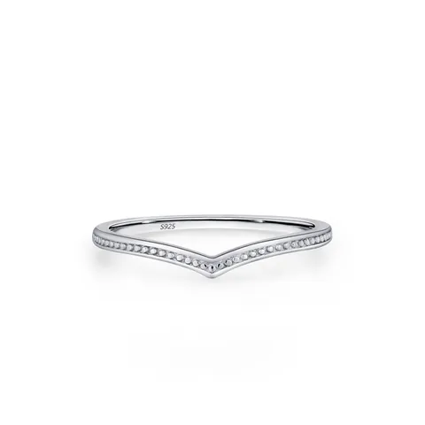 925 Sterling Zilver V-Vorm Ring Voor Vrouwen Minimalistisch Chevron Stapelbare Ring Met Zirconia Sieraden Cadeau