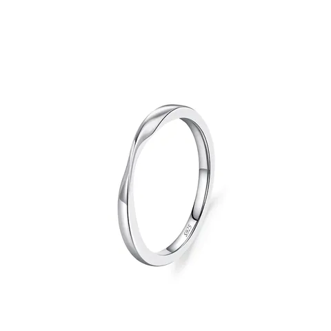 Ασημένιο 925 Δαχτυλίδι Ribbon Mobius Twist Open για Γυναίκες Μινιμαλιστικό Στυλ Ins Λεπτό Κόσμημα Καθημερινό Δώρο