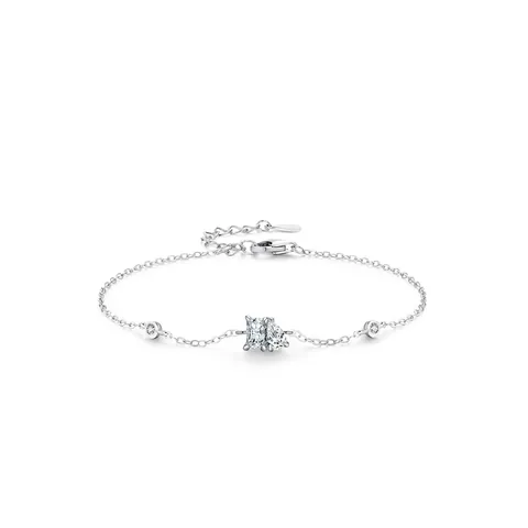 925 Sterlingsilber Geometrisches Zirkonia Eingelegtes Armband Minimalistischer Koreanischer Stil Feine Kette Handschmuck Für Damen Mode Geschenk