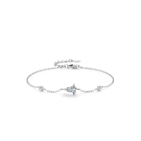 S925 Sterlingsilber Geometrisches Zirkonia Armband Für Damen Minimalistisch Verstellbare Kette Schmuck Glänzendes Zirkonia Armband