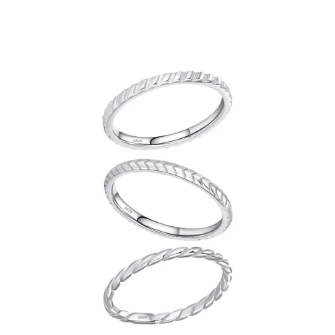 S925 Sterling Silver Minimalist Ring For Women Dainty Textured Twisted Slant Pattern Stackable Finger Band Retro Jewelry