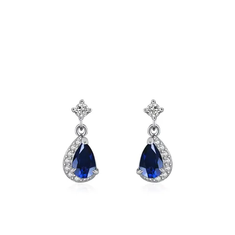 925 Sterlingsilber Wassertropfen Ohrstecker Für Damen Luxus Dunkelblau Zirkonia Eingelegt Ohrringe Vintage Schmuck