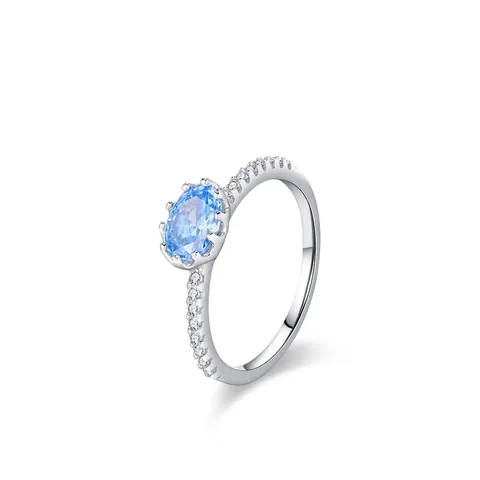 S925 Sterlingsilber Oval Himmelblau Zirkonia Ring Elegant Pflaster Strass Fingerschmuck Für Damen Mode Einfach Pendeln Ring Geschenk