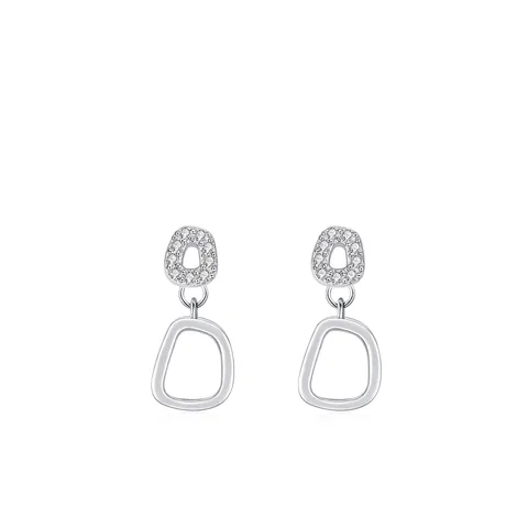 925 Argento Sterling Geometrici Orecchini a Cerchio Cavi per Donna Moda Zirconia Intarsiato Minimalista Gioielli Regalo