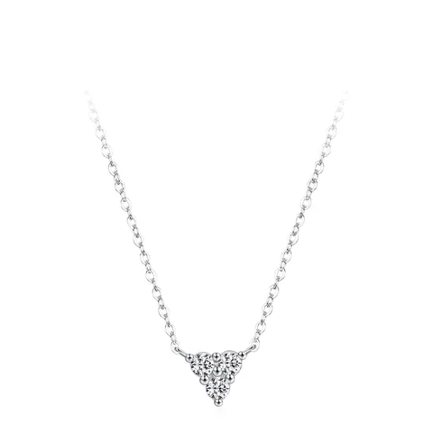 Collana con Pendente a Triangolo in Zirconia in Argento Sterling S925 per Donna Minimalista Stile Freddo Gioielli Catena Argento 925