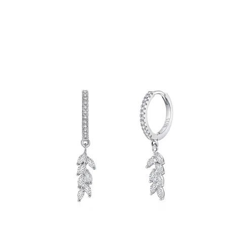 S925 Sterling Silver Leaf Drop Earrings For Women Elegant Light Luxury Zirconia Tassel Dangle Fashion Exquisite Jewelry