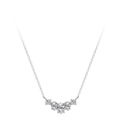 Collana con Ciondolo in Zirconia Geometrica in Argento Sterling S925 per Donna Gioielli Minimalisti in Zirconia Cubica Trasparente