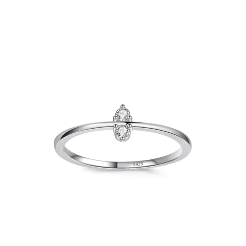 Anello Minimalista in Argento Sterling 925 per Donna Piccolo Anello con Zirconia Intarsiata Sottile Impilabile Gioielli Eleganti