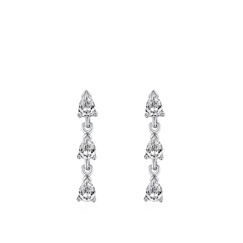 Orecchini a Goccia d'Acqua in Argento Sterling 925 per Donna Eleganti Orecchini Pendenti con Zirconia a Triplo Taglio a Pera Regalo Gioielli