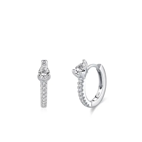 S925 Sterling Silver Water Drop Zirconia Hoop Earrings For Women Luxury Pear Cut Cubic Zirconia Huggie Earrings Birthday Jewelry Gift